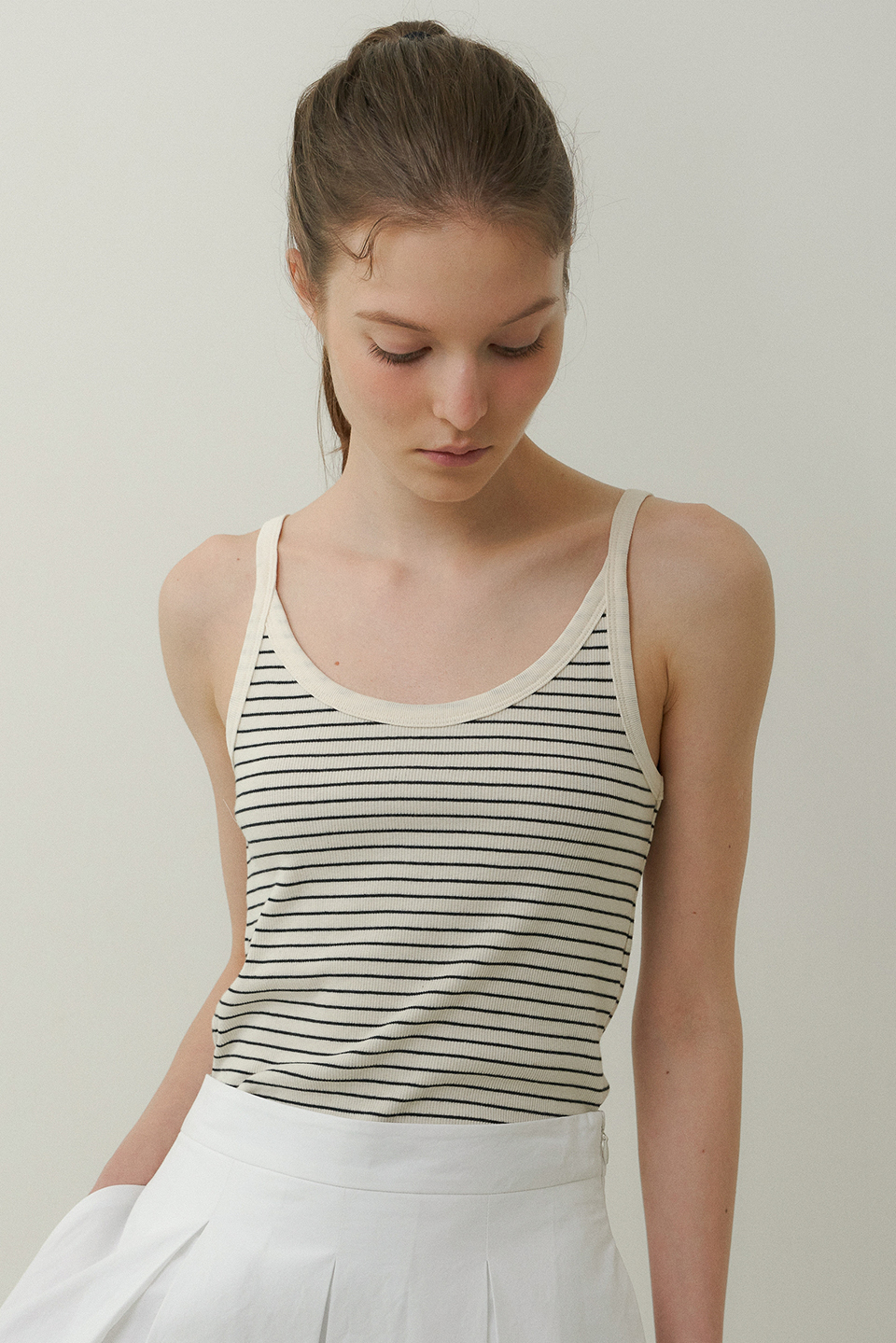 stripe sleeveless t-shirt (3colors)